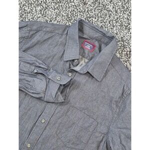 UNTUCKit Shirt Mens Large Slim‎ Gray Long Sleeve Cotton Button Up Pocket